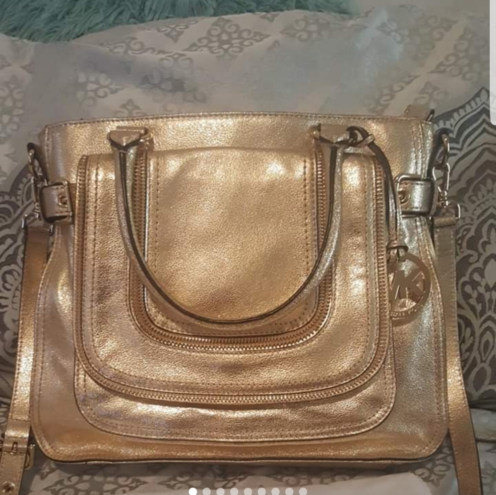 Metallic Gold Michael Kors Large Satchel